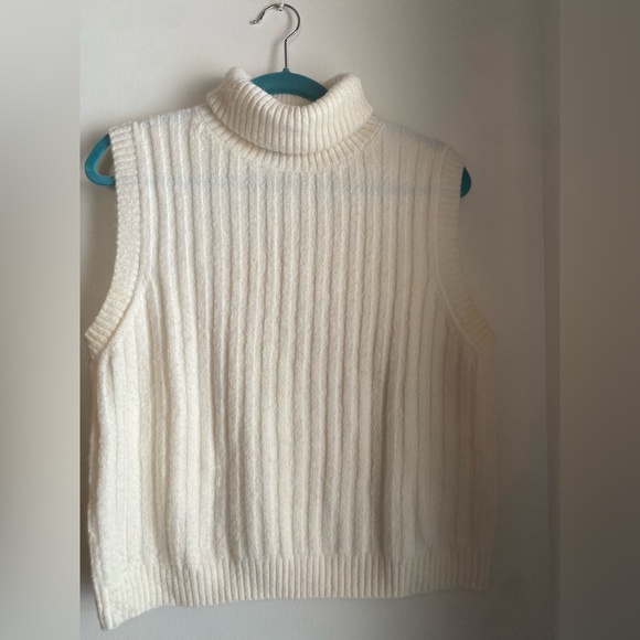 Mango Sweaters - Mango white turtleneck vest